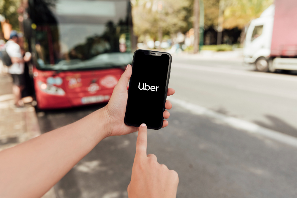 Uber display on mobile screen